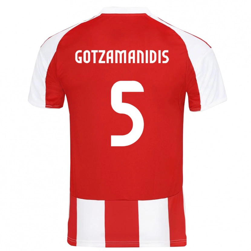 Danxen Homem Camisola Nikolaos Gotzamanidis #5 Vermelho Branco Principal 2025/26 Camisa Brasil