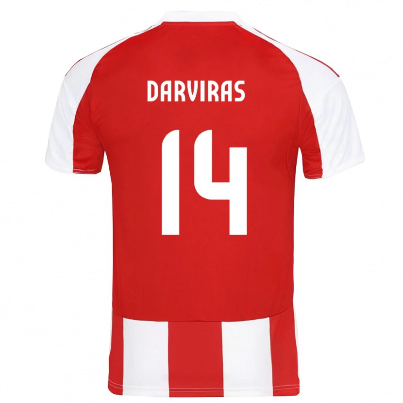 Danxen Homem Camisola Christos Darviras #14 Vermelho Branco Principal 2025/26 Camisa Brasil