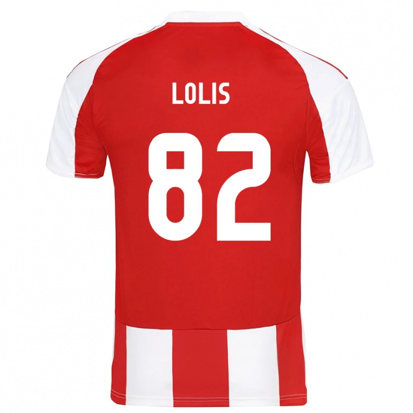 Danxen Homem Camisola Nikolaos Lolis #82 Vermelho Branco Principal 2025/26 Camisa Brasil