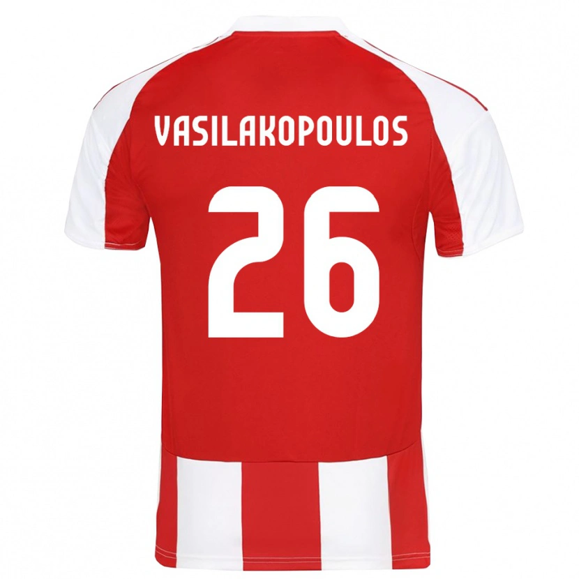 Danxen Homem Camisola Sarantos Vasilakopoulos #26 Vermelho Branco Principal 2025/26 Camisa Brasil