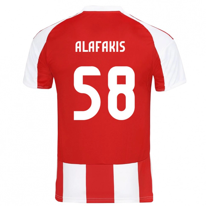 Danxen Homem Camisola Nektarios Alafakis #58 Vermelho Branco Principal 2025/26 Camisa Brasil