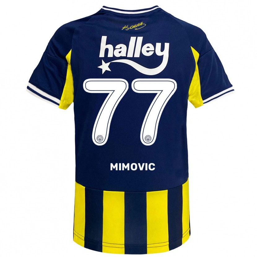 Danxen Homem Camisola Ognjen Mimovic #77 Amarelo Marinho Branco Principal 2025/26 Camisa Brasil