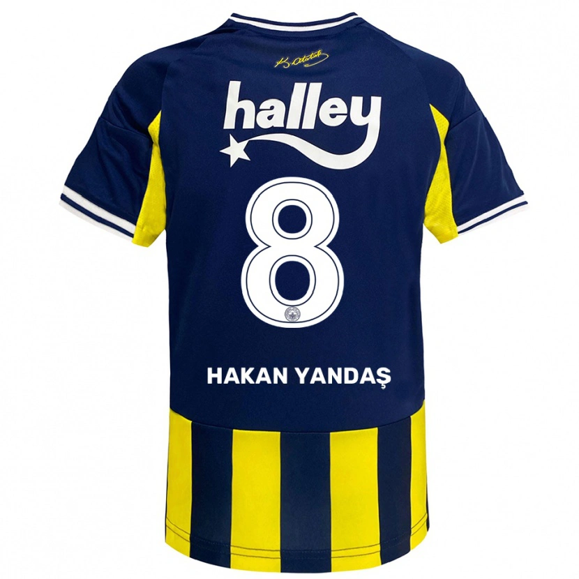 Danxen Homem Camisola Mert Hakan Yandaş #8 Amarelo Marinho Branco Principal 2025/26 Camisa Brasil