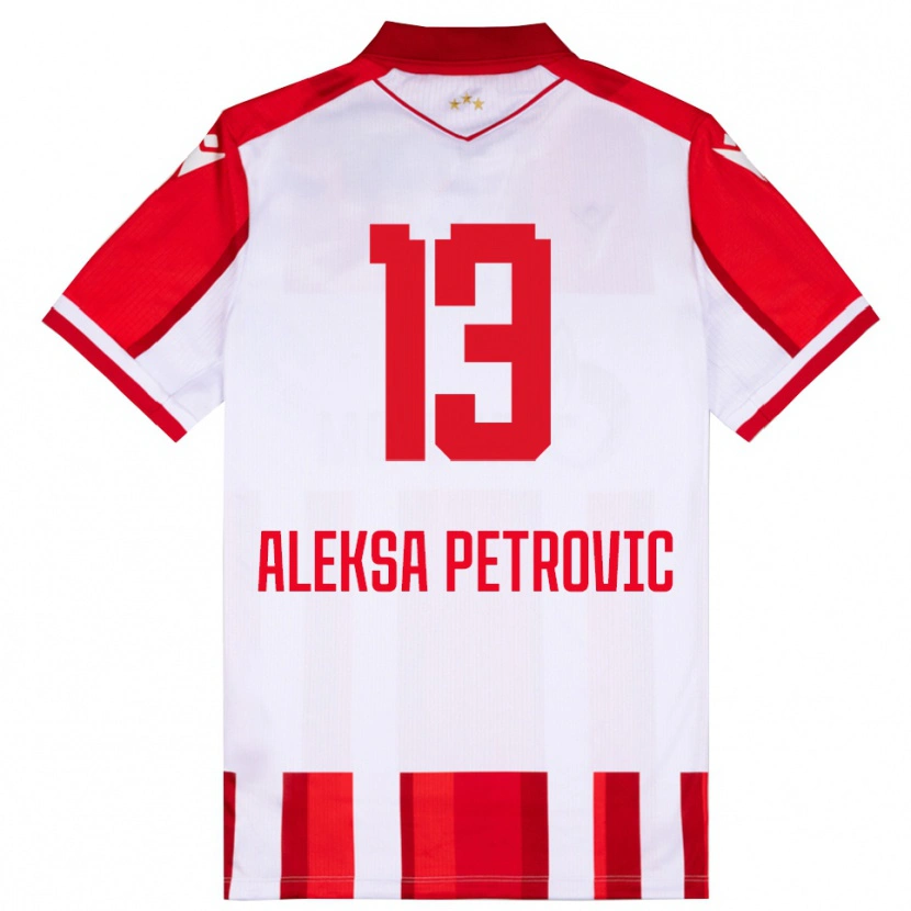 Danxen Homem Camisola Aleksa Petrovic #13 Vermelho Branco Principal 2025/26 Camisa Brasil