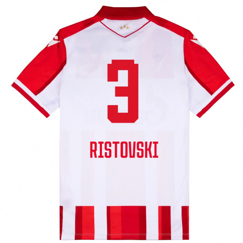 Danxen Homem Camisola Gorazd Ristovski #3 Vermelho Branco Principal 2025/26 Camisa Brasil