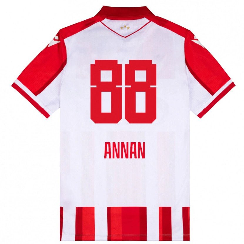 Danxen Homem Camisola Ebenezer Annan #88 Vermelho Branco Principal 2025/26 Camisa Brasil
