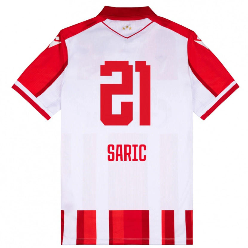 Danxen Homem Camisola Dimitrije Saric #21 Vermelho Branco Principal 2025/26 Camisa Brasil