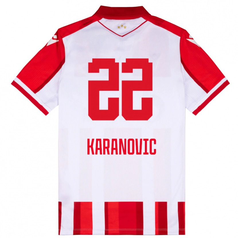 Danxen Homem Camisola Danilo Karanovic #22 Vermelho Branco Principal 2025/26 Camisa Brasil