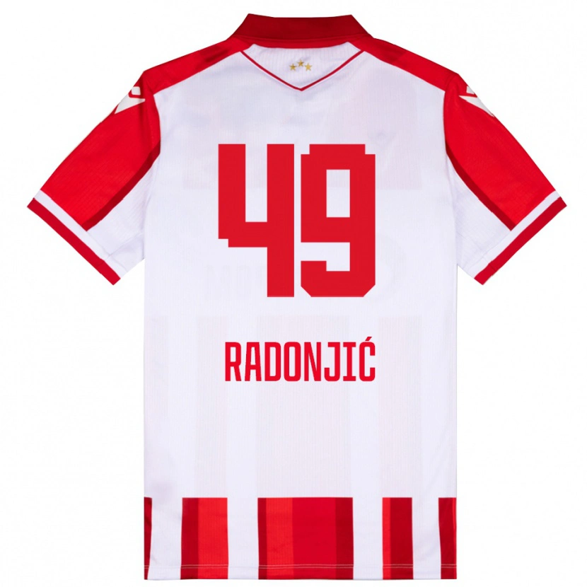 Danxen Homem Camisola Nemanja Radonjić #49 Vermelho Branco Principal 2025/26 Camisa Brasil