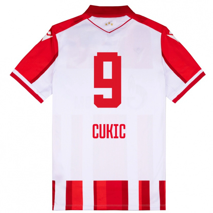 Danxen Homem Camisola Vesko Cukic #9 Vermelho Branco Principal 2025/26 Camisa Brasil