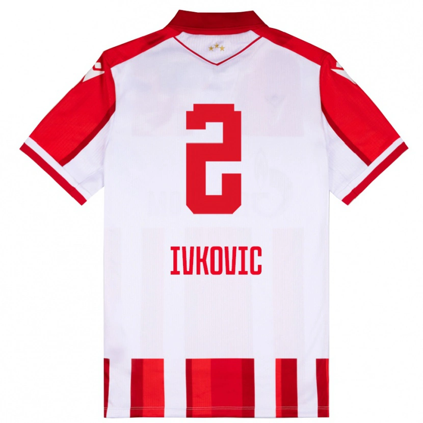 Danxen Homem Camisola Ognjen Ivkovic #2 Vermelho Branco Principal 2025/26 Camisa Brasil
