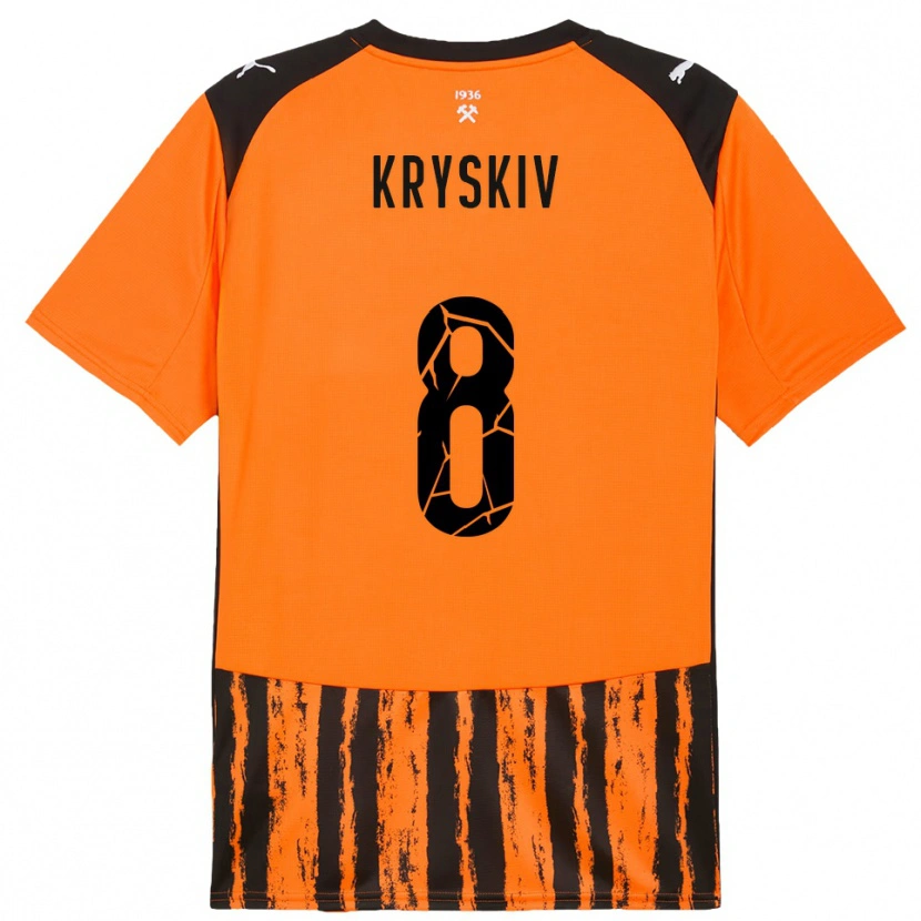 Danxen Homem Camisola Dmytro Kryskiv #8 Laranja Preto Principal 2025/26 Camisa Brasil