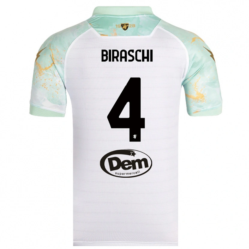 Danxen Homem Camisola Davide Biraschi #4 Branco Preto Alternativa 2025/26 Camisa Brasil