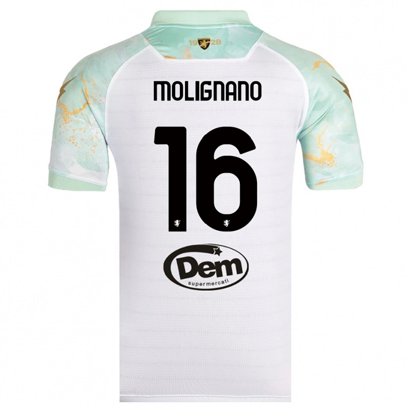 Danxen Homem Camisola Gaetano Molignano #16 Branco Preto Alternativa 2025/26 Camisa Brasil
