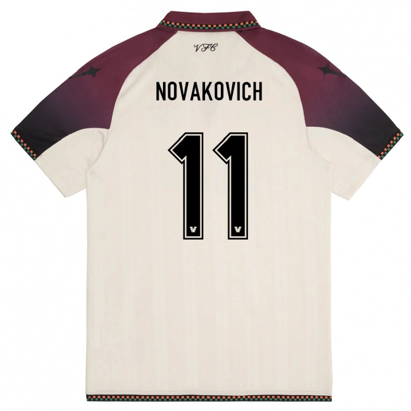 Danxen Homem Camisola Andrija Novakovich #11 Creme Borgonha Alternativa 2025/26 Camisa Brasil