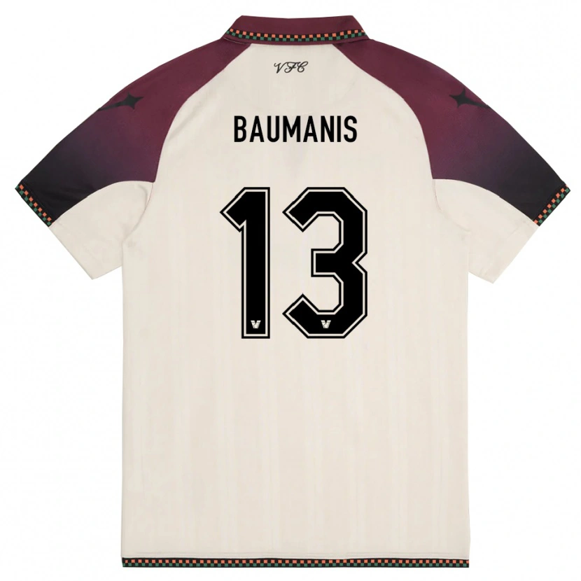 Danxen Homem Camisola Kristofers Baumanis #13 Creme Borgonha Alternativa 2025/26 Camisa Brasil