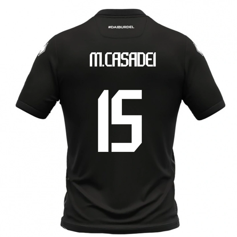Danxen Homem Camisola Matteo Casadei #15 Preto Branco Alternativa 2025/26 Camisa Brasil
