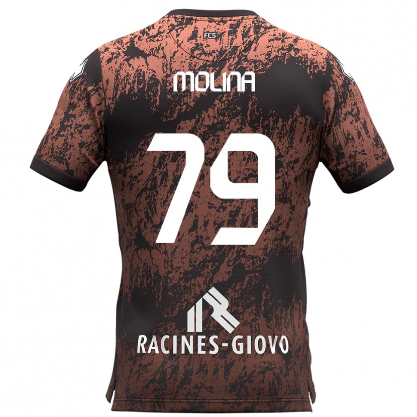 Danxen Homem Camisola Salvatore Molina #79 Marrom Preto Alternativa 2025/26 Camisa Brasil