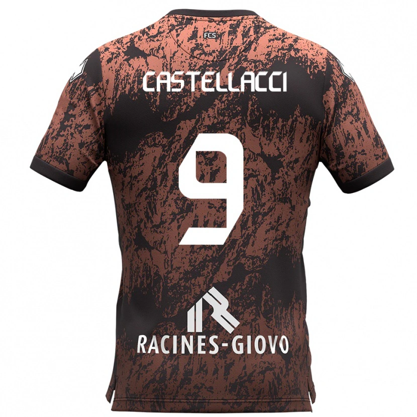 Danxen Homem Camisola Marco Castellacci #9 Marrom Preto Alternativa 2025/26 Camisa Brasil