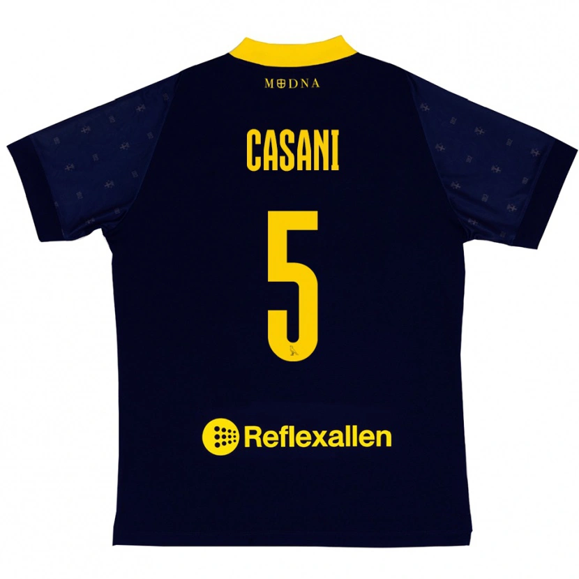 Danxen Homem Camisola Iacopo Casani #5 Marinho Amarelo Alternativa 2025/26 Camisa Brasil