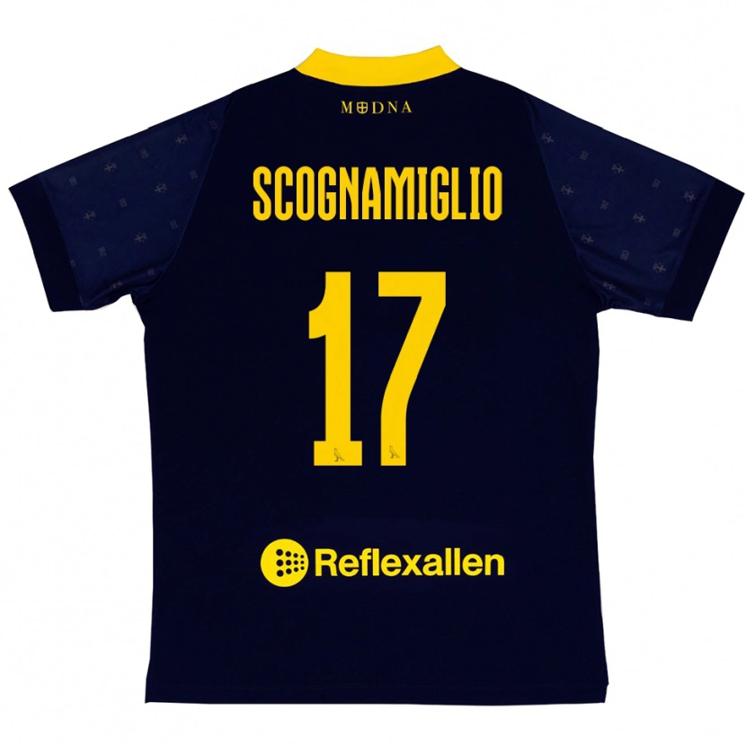 Danxen Homem Camisola Giuseppe Scognamiglio #17 Marinho Amarelo Alternativa 2025/26 Camisa Brasil