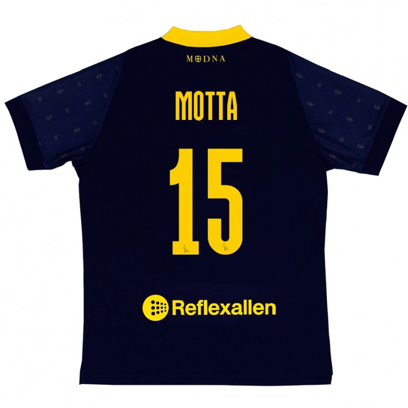 Danxen Homem Camisola Nicolò Motta #15 Marinho Amarelo Alternativa 2025/26 Camisa Brasil