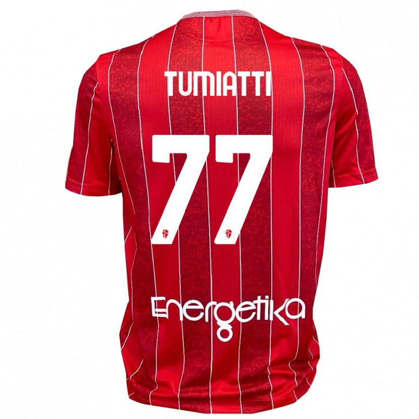 Danxen Homem Camisola Francesco Tumiatti #77 Vermelho Branco Alternativa 2025/26 Camisa Brasil