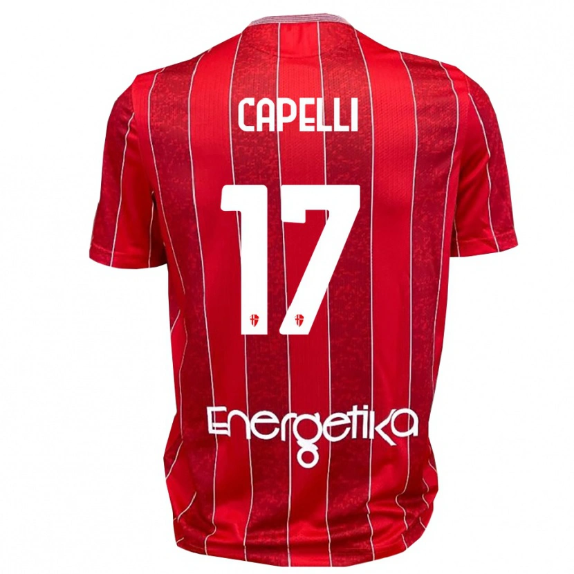 Danxen Homem Camisola Alessandro Capelli #17 Vermelho Branco Alternativa 2025/26 Camisa Brasil