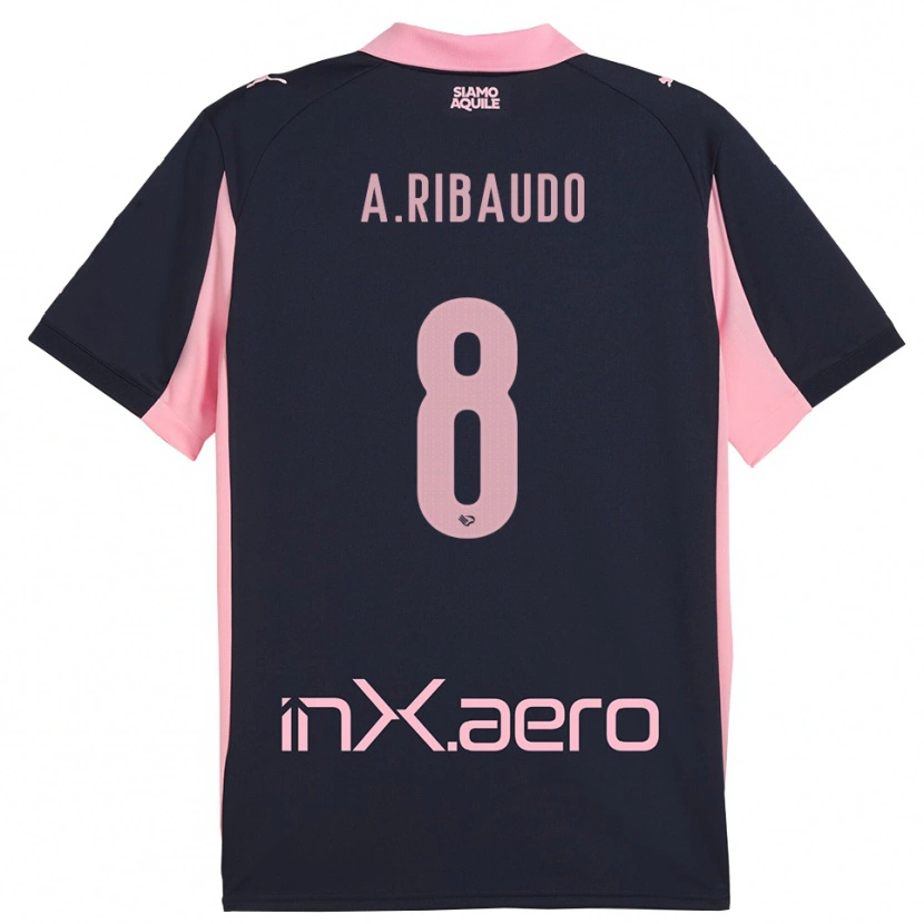 Danxen Homem Camisola Alessandro Ribaudo #8 Marinho Rosa Alternativa 2025/26 Camisa Brasil