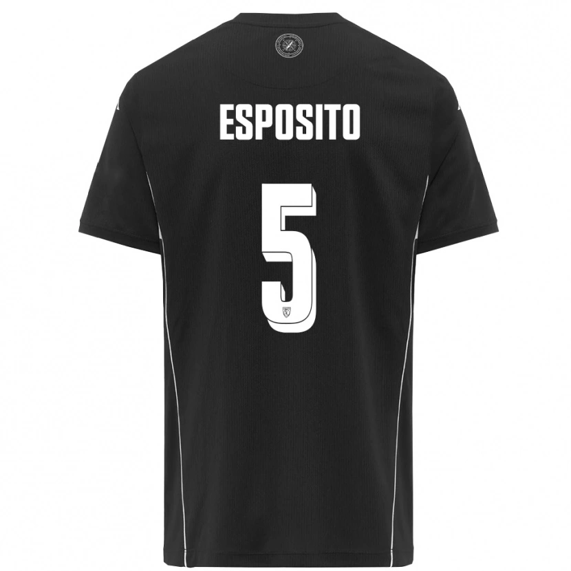 Danxen Homem Camisola Salvatore Esposito #5 Preto Branco Alternativa 2025/26 Camisa Brasil