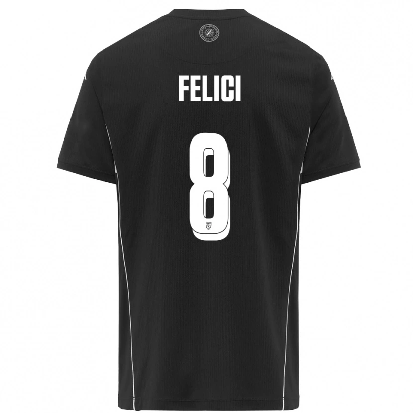 Danxen Homem Camisola Giuseppe Felici #8 Preto Branco Alternativa 2025/26 Camisa Brasil