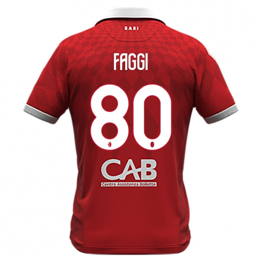Danxen Homem Camisola Filippo Faggi #80 Vermelho Branco Alternativa 2025/26 Camisa Brasil