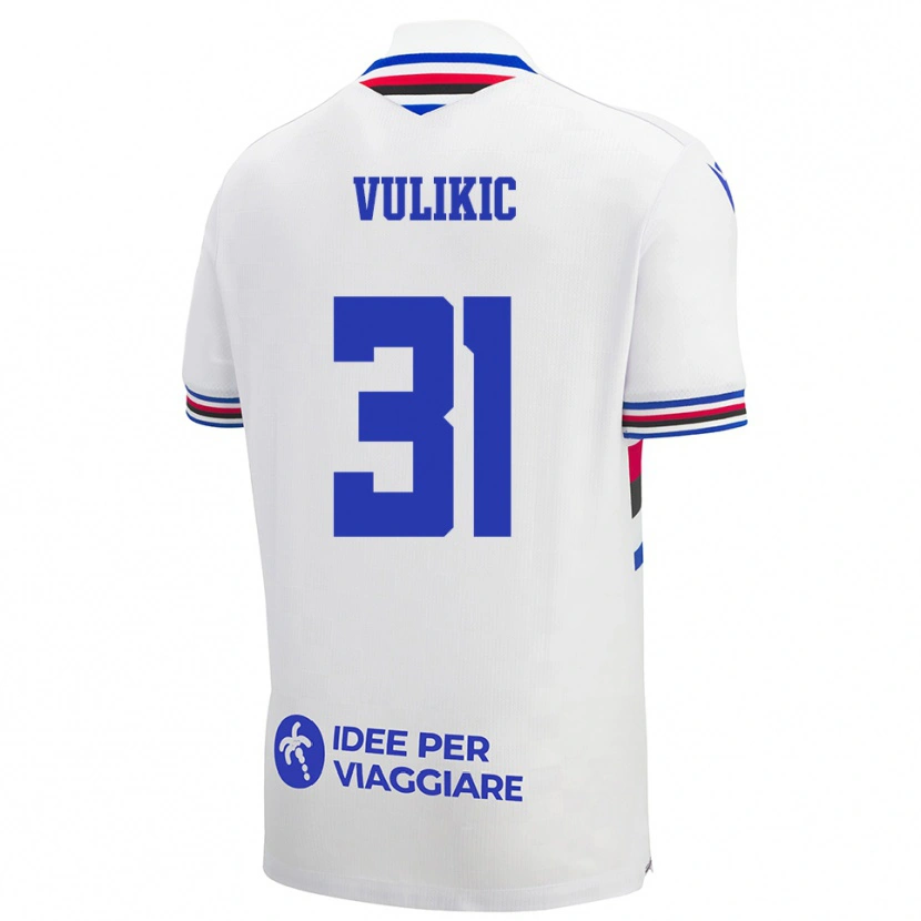 Danxen Homem Camisola Stipe Vulikic #31 Branco Azul Vermelho Alternativa 2025/26 Camisa Brasil