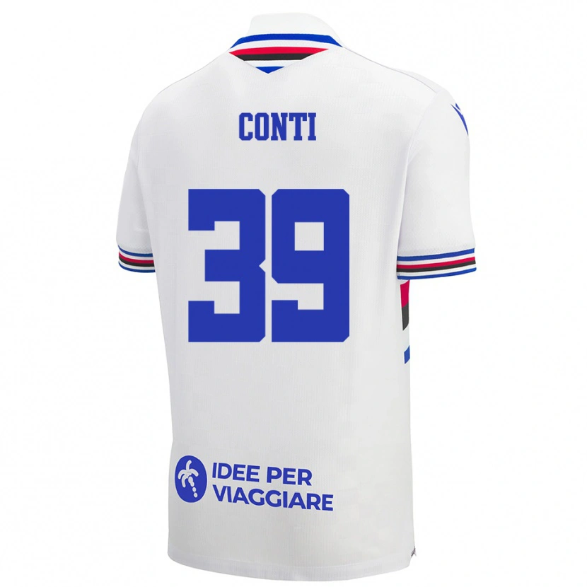 Danxen Homem Camisola Francesco Conti #39 Branco Azul Vermelho Alternativa 2025/26 Camisa Brasil