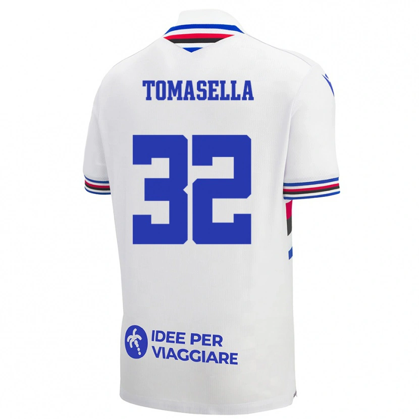 Danxen Homem Camisola Mattia Tomasella #32 Branco Azul Vermelho Alternativa 2025/26 Camisa Brasil