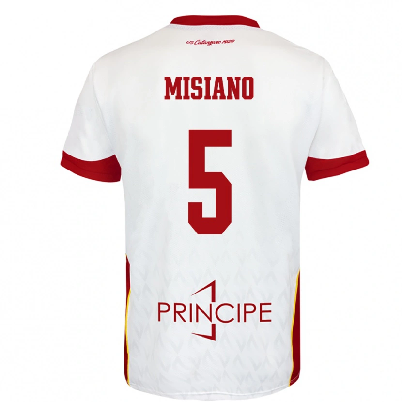 Danxen Homem Camisola Francesco Misiano #5 Branco Vermelho Alternativa 2025/26 Camisa Brasil