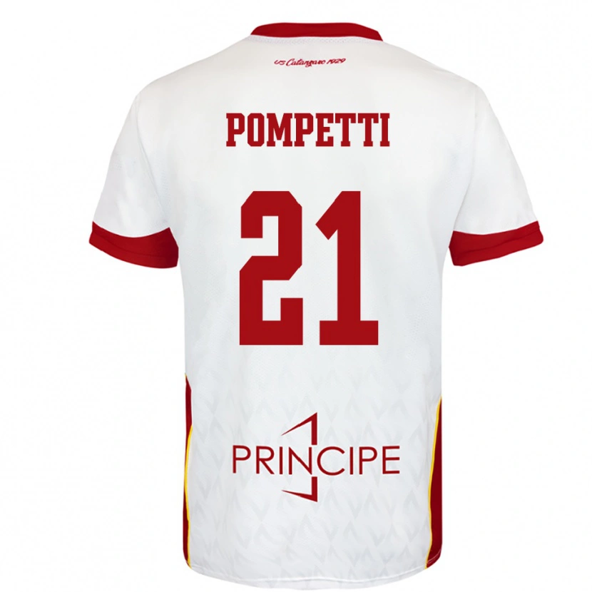 Danxen Homem Camisola Marco Pompetti #21 Branco Vermelho Alternativa 2025/26 Camisa Brasil