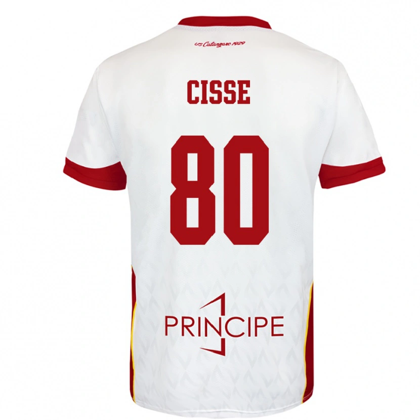 Danxen Homem Camisola Alphadjo Cissè #80 Branco Vermelho Alternativa 2025/26 Camisa Brasil