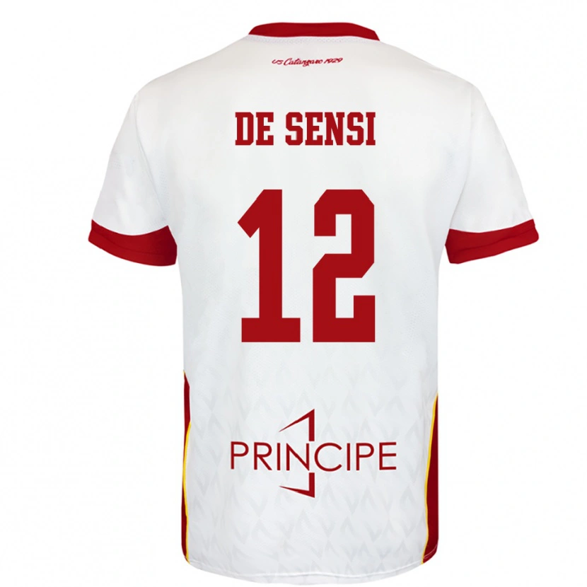 Danxen Homem Camisola Giuseppe De Sensi #12 Branco Vermelho Alternativa 2025/26 Camisa Brasil