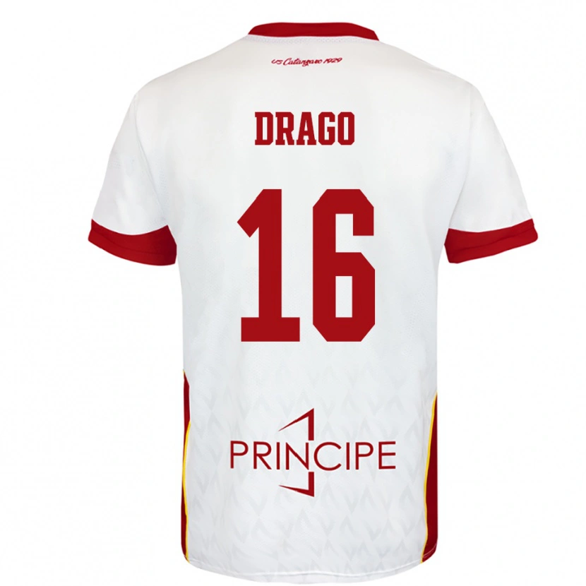 Danxen Homem Camisola Salvatore Drago #16 Branco Vermelho Alternativa 2025/26 Camisa Brasil