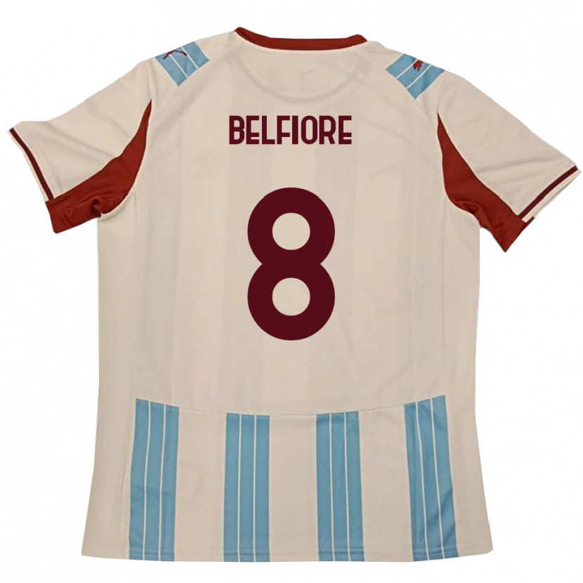 Danxen Homem Camisola Edoardo Belfiore #8 Azul Celeste Branco Alternativa 2025/26 Camisa Brasil