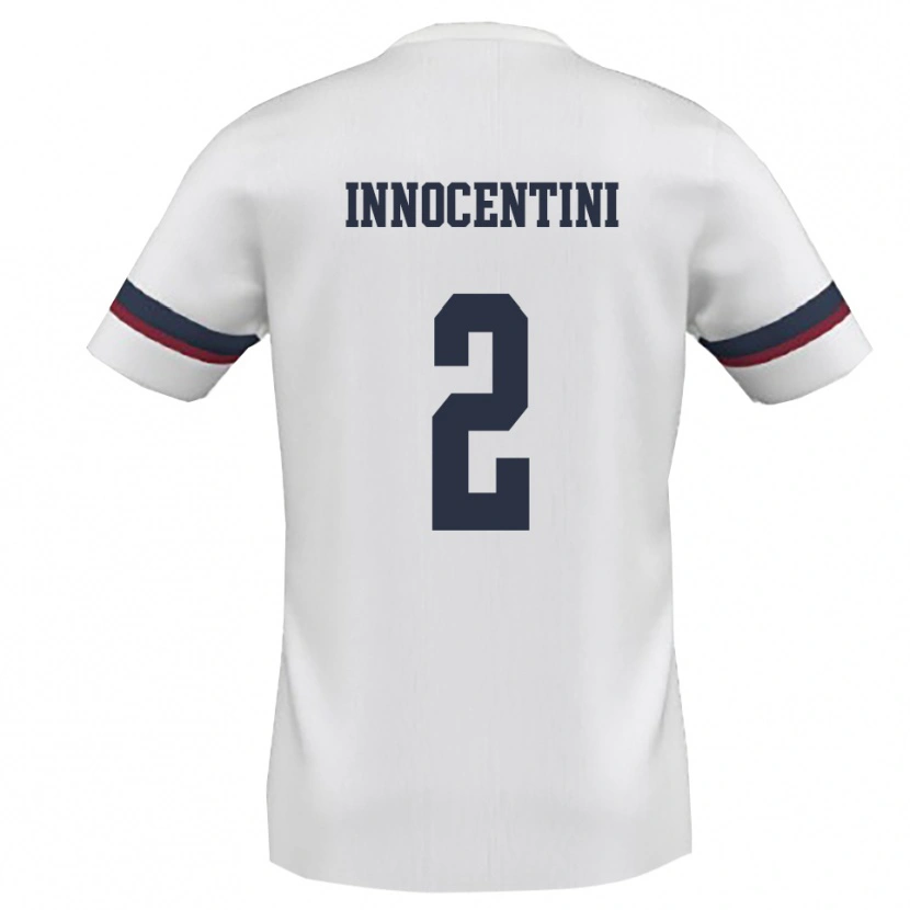 Danxen Homem Camisola Francesco Innocentini #2 Branco Vermelho Alternativa 2025/26 Camisa Brasil