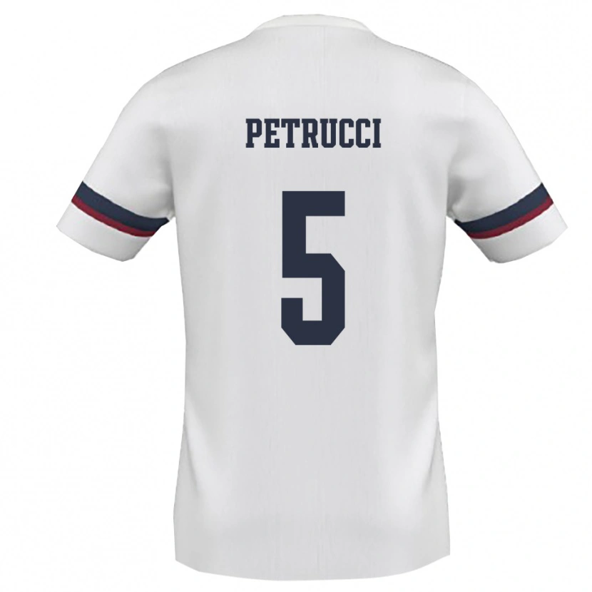 Danxen Homem Camisola Gianluca Petrucci #5 Branco Vermelho Alternativa 2025/26 Camisa Brasil
