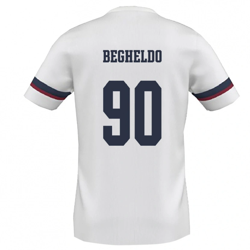 Danxen Homem Camisola Gianmarco Begheldo #90 Branco Vermelho Alternativa 2025/26 Camisa Brasil