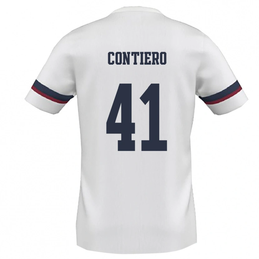 Danxen Homem Camisola Edoardo Contiero #41 Branco Vermelho Alternativa 2025/26 Camisa Brasil