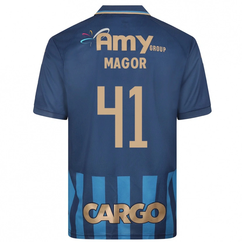 Danxen Homem Camisola Roee Magor #41 Azul Marinho Alternativa 2025/26 Camisa Brasil
