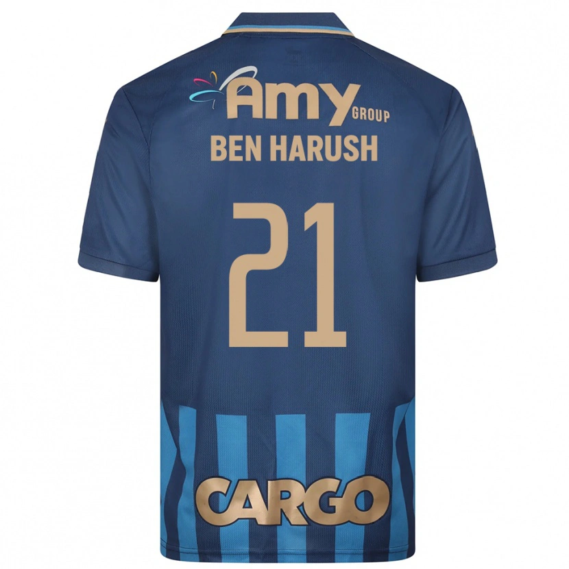 Danxen Homem Camisola Noam Ben Harush #21 Azul Marinho Alternativa 2025/26 Camisa Brasil