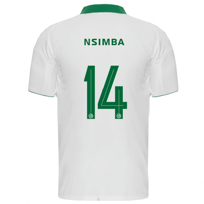 Danxen Homem Camisola Vital Nsimba #14 Branco Verde Alternativa 2025/26 Camisa Brasil