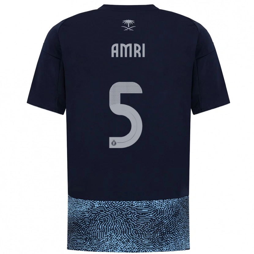 Danxen Homem Camisola Abdulelah Al-Amri #5 Marinho Azul Celeste Alternativa 2025/26 Camisa Brasil