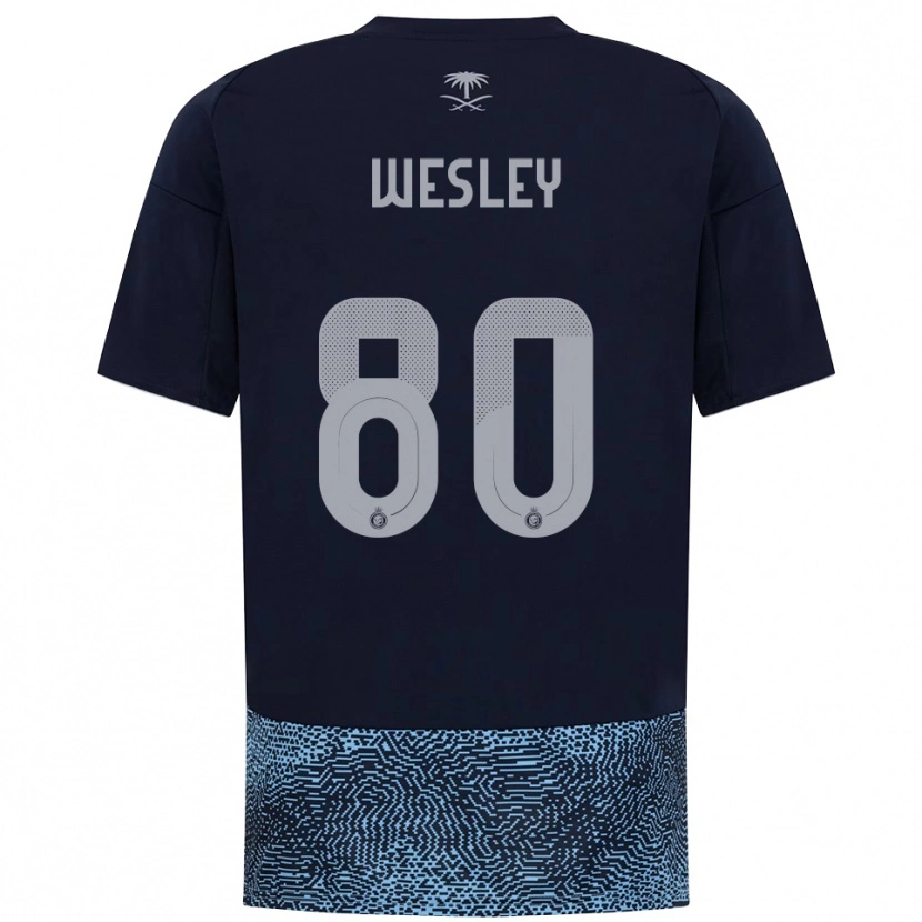 Danxen Homem Camisola Wesley #80 Marinho Azul Celeste Alternativa 2025/26 Camisa Brasil